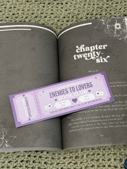 Book Club Ticket Bookmarks
